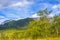 Incredible norwegian landscape colorful mountains lake forests Jotunheimen Norway