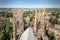 Incredible panoramic view of the city of York and the rooftop and spires of York Minster Cathedral In Yorkshire, England