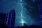 Incredible Real Lightning Striking the Night Sky in Mystique Blue Color