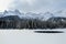 Incredible snowy views from Island Lake in Fernie, British Columbia, Canada. The majestic winter background is beauty.