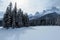 Incredible snowy views from Island Lake in Fernie, British Columbia, Canada. The majestic winter background is beauty.