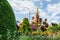 Incredible splendor of decorative botanical Dubai Miracle Garden with different floral fairy-tale themes in Dubai city, United