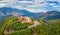 Incredible summer view from flying drone of Sanctuary of the Madonna della Civita Catholic church.