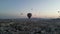 Incredible sunrise and balloons over the hills in Cappadocia. The view from the drone.