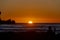 Incredible Sunset in Piha, West Auckland, Auckland region in New Zealand. January 12, 2024 -