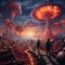 Incredible, surreal, highly detailed fantasy psychedelic landscape of giant mushrooms, fantasy, wonder, dreams and consciousness