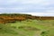 An incredible view of a golf hole in Scotland with the ocean in the background in Dornoch