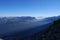 Incredibly blue sky and mountain peak