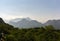 Incredibly landscape against the backdrop of majestic mountains, summer