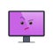 Incredulous face on computer screen emoticon