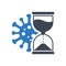 Incubation period related vector glyph icon