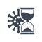 Incubation period related vector glyph icon