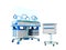 Incubator for children blue front 3d rendering on white background no shadow