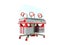 Incubator for children red 3d render on white background no shad