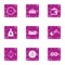 Indemnity icons set, grunge style