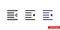 Indent icon of 3 types. Isolated vector sign symbol.