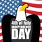 Independence Day in America. Eagle and USA flag. State patriotic holiday