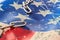 Independence day. American flag and broken chain. Veterans day. Freedom concept. Memorial day. Greeting background