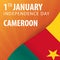 Independence day of Cameroon. Flag and Patriotic Banner. Vector illustration.