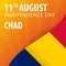 Independence day of Chad. Flag and Patriotic Banner. Vector illustration.