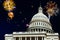 Independence Day fireworks celebrations over U.S. Capitol in Washington DC