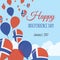 Independence Day Flat Greeting Card.