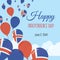 Independence Day Flat Greeting Card.