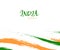 Independence day of India watercolor sign on white background with flag in a national color. Indian national three color