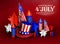 Independence day - luxury vector background. 4th of july bright poster. 3d realistic vector illustration