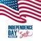 Independence Day Sale banner with waving american national flag. Special offer background for business, promotion and advertising.