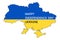 Independence Day of Ukraine. Ukraine Map and Flag. Vector design for decoration banners, posters, cards, stickers, covers.