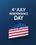 Independence Day in USA greeting banner design with piece of cake in patriotic american flag colors. 4th of July holiday