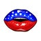 Independence Day USA with lips American flag