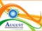Independence day wave background with ashok chakra