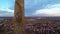 The Independence Monument in Tulcea city,aerial view