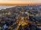 Independence Square. Ukraine. Aerial view of the Independence Monument. Revolution of pride. Orange Revolution. City