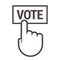 Index finger of the hand indicates the inscription vote