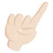 Index finger up icon, cartoon style