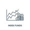 Index Funds icon. Monochrome simple Investments icon for templates, web design and infographics