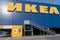 Index of online pick-up of goods in the IKEA hypermarket due to the quarantine of the covid virus epidemic without cars and peopl