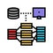 indexing data database color icon vector illustration