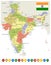 India Administrative Map and Colored Map Icons