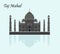 India Agra, travel, Landmark . Taj mahal culture architecture. Unesco world heritage. Mausoleum - ivory palace