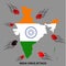 India attacked corona virus lockdown vector illustration