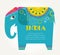 India - background with patterned elephant