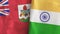 India and Bermuda two flags textile cloth 3D rendering