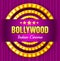 India Bollywood cinema element poster. Vintage indian classic movie vector background with purple show curtains