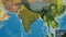 India border shape overlay. Bevelled. Topographic. Labels