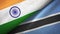 India and Botswana two flags textile cloth, fabric texture