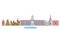India, Chennai line cityscape, flat vector. Travel city landmark, oultine illustration, line world icons